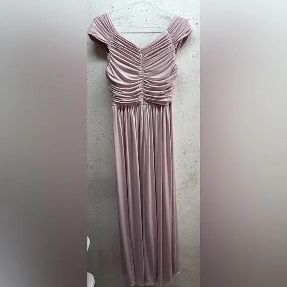 After Six 6697 Bridesmaid Dress Evening Gown Light Rose Pink Stretch Jersey 12 - Picture 4 of 11